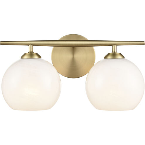 Kimorra 2 Light 15.25 inch Vintage Brass Vanity Light Wall Light